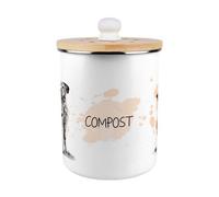 Purely Home Illustrated Dogs Compost Caddy - Metal 2L Decorative Kitchen Food Waste Bin