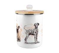 Purely Home Illustrated Dogs Food Waste Caddy - Metal 2L Decorative Kitchen Compost Bin