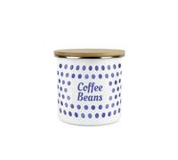Purely Home Indigo Blue Polka Dots Coffee Beans Storage Canister - Spotty Dotty Dark Blue And White Metal Medium Sized Food Storage Container