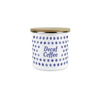Purely Home Indigo Blue Polka Dots Decaf Coffee Storage Canister - Spotty Dotty Dark Blue And White Metal Medium Sized Food Storage Container