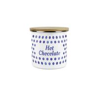Purely Home Indigo Blue Polka Dots Hot Chocolate Storage Canister - Spotty Dotty Dark Blue And White Metal Medium Sized Food Storage Container