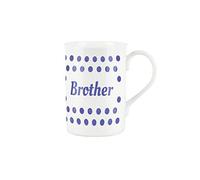 Purely Home Indigo Polka Dots Spots Brother Mug - Fine Bone China Gift/Present Mug for Brother