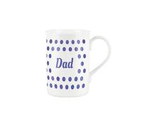 Purely Home Indigo Polka Dots Spots Dad Mug - Fine Bone China Gift/Present Mug for Dad