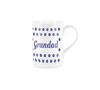 Purely Home Indigo Polka Dots Spots Grandad Mug - Bone China Gift/Present Mug for Grandad