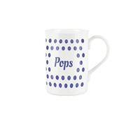 Purely Home Indigo Polka Dots Spots Pops Mug - Fine Bone China Gift/Present Mug for Pops Grandpa Grandad