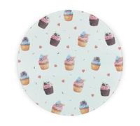 Purely Home Indulgent Cupcakes Round Worktop Protector - Textured Glass Chopping Board