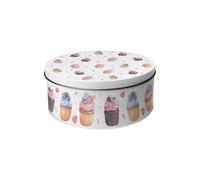 Purely Home Indulgent Cupcakes Small Cake Tin - Homeware Gifts Round Metal Storage Container For Baking 18 X 7Cm
