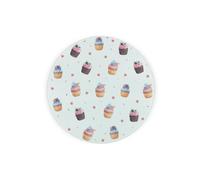 Purely Home Indulgent Cupcakes Textured Glass Round Trivet - Small Kitchen Chopping Board