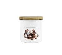 Purely Home Indulgent Marshmallows Canister - Hot Chocolate Gift - Metal/Enamel Medium Kitchen Hot Drinks Storage Container