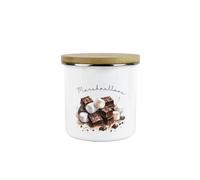 Purely Home Indulgent Marshmallows Canister - Hot Chocolate Gift - Metal/enamel Medium Kitchen Hot Drinks Storage Container