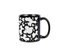 Purely Home Inverted Cow Print Black Mug - Ceramic Tea/Coffee Cup Animal Themed Gift