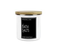 Purely Home Inverted Minimalist Bath Salts Storage Canister - Natural Black & White Modern Décor - Enamel 1.2L Home Bathroom Storage Container