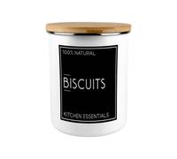 Purely Home Inverted Minimalist Biscuits Storage Canister - Stylish Black & White Kitchen/home Large Enamel Cookie Jar With Lid Gift