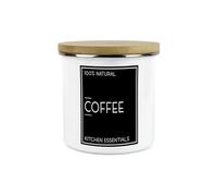 Purely Home Inverted Minimalist Coffee Storage Canister - Natural Black & White Modern Kitchen Décor - Large 1.2L Enamel Hot Drinks/Food Storage Container