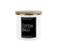 Purely Home Inverted Minimalist Cotton Balls Storage Canister - Natural Black & White Modern Décor - Enamel 1.2L Bathroom Storage Container