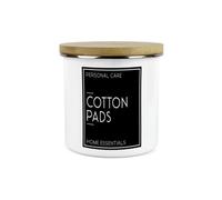 Purely Home Inverted Minimalist Cotton Pads Storage Canister - Natural Black & White Modern Décor - Enamel 1.2L Bathroom Storage Container