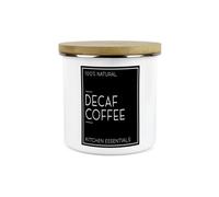 Purely Home Inverted Minimalist Decaf Coffee Storage Canister - Natural Black & White Kitchen Décor - Large 1.2L Enamel Storage Container