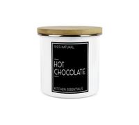 Purely Home Inverted Minimalist Hot Chocolate Storage Canister - Natural Black & White Kitchen Décor - Large 1.2L Enamel Storage Container