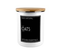 Purely Home Inverted Minimalist Oats Storage Canister - Stylish Black & White Kitchen/home Large Enamel Food Storage Jar With Lid Gift