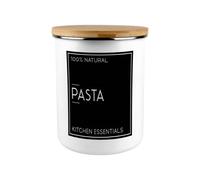 Purely Home Inverted Minimalist Pasta Storage Canister - Stylish Black & White Kitchen/home Large Enamel Food Storage Jar With Lid Gift