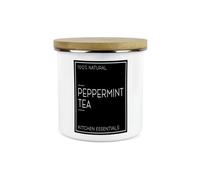 Purely Home Inverted Minimalist Peppermint Tea Storage Canister - Natural Black & White Kitchen Décor - Large 1.2L Enamel Storage Container