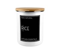 Purely Home Inverted Minimalist Rice Storage Canister - Stylish Black & White Kitchen/home Large Enamel Food Storage Jar With Lid Gift