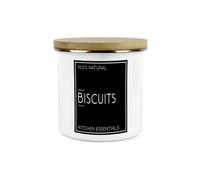 Purely Home Inverted Minimalist Small Biscuits Storage Canister - Natural Black & White Kitchen Décor - Large 1.2L Enamel Storage Container