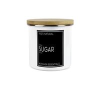 Purely Home Inverted Minimalist Sugar Storage Canister - Natural Black & White Modern Kitchen Décor - Large 1.2L Enamel Storage Container