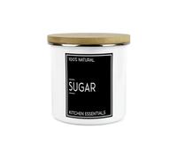 Purely Home Inverted Minimalist Sugar Storage Canister - Natural Black & White Modern Kitchen Décor - Large 1.2L Enamel Hot Drinks/Food Storage Container