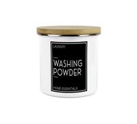 Purely Home Inverted Minimalist Washing Powder Storage Canister - Natural Black & White Modern Décor - Enamel 1.2L Kitchen Storage Container
