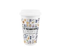 Purely Home It Technician Ceramic Travel Mug - Novelty Technical Computer Support Gifts/presents - Double-Walled Insulated Drinks Flask Cup
