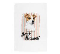 Purely Home Jack Russell Tea Towel - Novelty Dog Themed Gift Kitchen Linen/dish Cloth