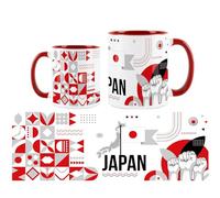 Purely Home Japan Mug - World Travel Asia Holiday Tea/Coffee Gift Ceramic Red Cup