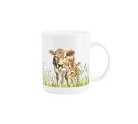 Purely Home Jersey Cow & Calf Mug - Countryside Farm Animals Gift/Present - Tea/Coffee Hot Drinks Bone China Cup Drinkware