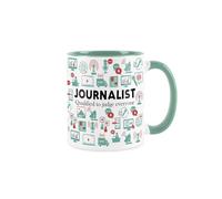 Purely Home Journalist Mug - Humourous Trades Funny Novelty Gift - Tea/Coffee Hot Drinks Turquoise Ceramic Cup Present for Journalists