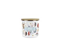 Purely Home Kids Mini Snack Pot - Lunchtime Forest Animals Apple Storage Canister - Enamel Storage Container