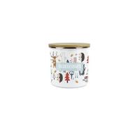 Purely Home Kids Mini Snack Pot - Lunchtime Forest Animals Blueberries Storage Canister - Enamel Storage Container