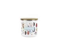 Purely Home Kids Mini Snack Pot - Lunchtime Forest Animals Cucumber Storage Canister - Enamel Storage Container