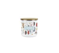 Purely Home Kids Mini Snack Pot - Lunchtime Forest Animals Hummus Storage Canister - Enamel Storage Container