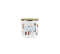 Purely Home Kids Mini Snack Pot - Lunchtime Forest Animals Raisins Storage Canister - Enamel Storage Container