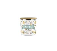 Purely Home Kids Mini Snack Pot - Lunchtime Musical Animals Personalised Custom Storage Canister - White Metal Enamel Treats Storage Container