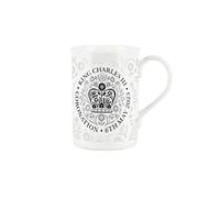 Purely Home King Charles III Coronation 2023 Mug - Fine Bone China Black and White Commemorative Official Emblem Mug Coffee/Tea Gift