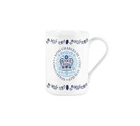 Purely Home King Charles III Coronation 2023 Mug - Fine Bone China White & Blue Commemorative Mug Official Emblem Coffee/Tea Gift