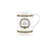 Purely Home King Charles III Coronation Vintage Gold Mug - Fine Bone China White & Gold Commemorative Mug Official Emblem Coffee/Tea Gift
