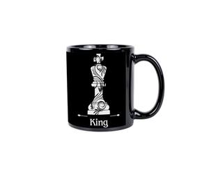 Purely Home King Chess Piece Black Mug - for Him Ceramic Tea/Coffee Cup Gift for Chess Players