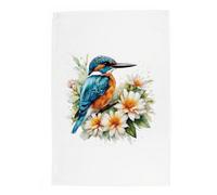 Purely Home Kingfisher Tea Towel - Panama Cotton Dish Cloth Kitchen Gift For Bird Lovers