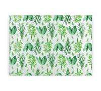 Purely Home Kitchen Herbs Green Glass Chopping Board - Rectangular Large Worktop Protector