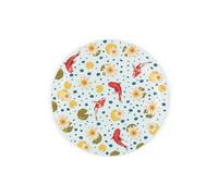 Purely Home Koi Fish Textured Glass Round Trivet - Small Kitchen Chopping Board