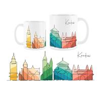 Purely Home Krakow Mug - Colourful Poland Skyline Souvenir Memento White Tea Coffee Gift Present Mug