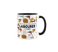 Purely Home Labourer Mug - Humorous Tradesmen & Labour Workers Themed Novelty Gifts - Tea/coffee Hot Drinks Black Ceramic Cup Present